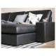 Sofa 3-osobowa, z szezlongiem/Grann/Bomstad czarny KIVIK 894.431.84