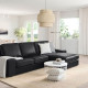 Sofa 3-osobowa, z szezlongiem/Grann/Bomstad czarny KIVIK 894.431.84