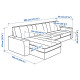 Sofa 3-osobowa, z szezlongiem/Grann/Bomstad czarny KIVIK 894.431.84