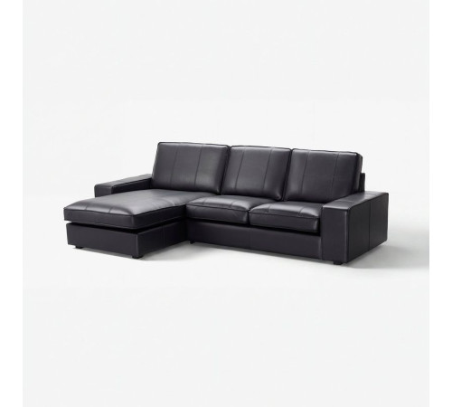Sofa 3-osobowa, z szezlongiem/Grann/Bomstad czarny KIVIK 894.431.84
