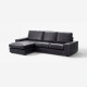 Sofa 3-osobowa, z szezlongiem/Grann/Bomstad czarny KIVIK 894.431.84