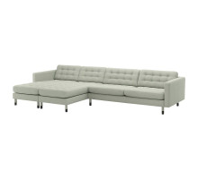Sofa 5-osobowa z szezlongami, Gunnared jasnozielony/drewno/czarny LANDSKRONA 894.442.25