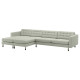 Sofa 5-osobowa z szezlongami, Gunnared jasnozielony/drewno/czarny LANDSKRONA 894.442.25