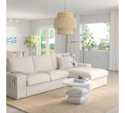 Sofa 3-osobowa z szezlongiem, Gunnared beżowy KIVIK 894.847.73
