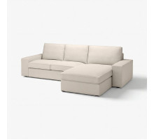 Sofa 3-osobowa z szezlongiem, Gunnared beżowy KIVIK 894.847.73