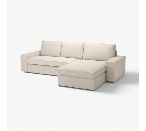 Sofa 3-osobowa z szezlongiem, Gunnared beżowy KIVIK 894.847.73