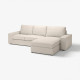 Sofa 3-osobowa z szezlongiem, Gunnared beżowy KIVIK 894.847.73