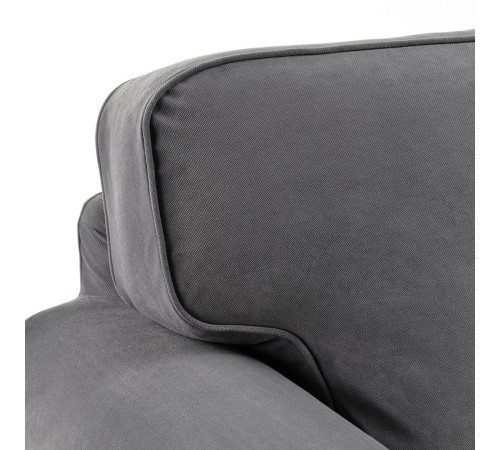 Sofa 3-osobowa z szezlongiem, Hakebo ciemnoszary EKTORP 895.090.28