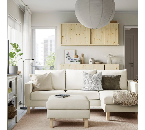 Sofa 3-osobowa z szezlongiem, Gunnared beżowy SALTSJÖBADEN 896.021.54
