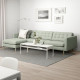 Sofa 4-osobowa, z szezlongiem/Gunnared jasnozielony/drewno LANDSKRONA 992.704.65