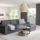 Sofa 3-osobowa z szezlongiem, z szerokimi podłokietnikami Gunnared/średnioszary VIMLE 994.012.92