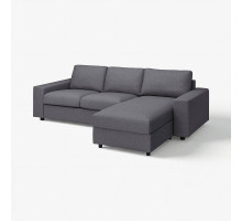 Sofa 3-osobowa z szezlongiem, z szerokimi podłokietnikami Gunnared/średnioszary VIMLE 994.012.92