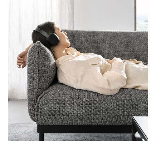 Sofa 4-osobowa z szezlongiem, Lejde szary-czarny ÄPPLARYD 994.295.35