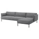 Sofa 4-osobowa z szezlongiem, Lejde szary-czarny ÄPPLARYD 994.295.35
