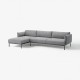 Sofa 4-osobowa z szezlongiem, Lejde szary-czarny ÄPPLARYD 994.295.35