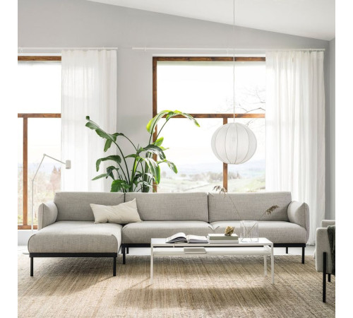 Sofa 4-osobowa z szezlongiem, Lejde jasnoszary ÄPPLARYD 994.295.40