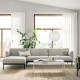 Sofa 4-osobowa z szezlongiem, Lejde jasnoszary ÄPPLARYD 994.295.40