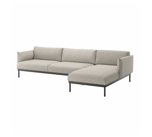 Sofa 4-osobowa z szezlongiem, Lejde jasnoszary ÄPPLARYD 994.295.40