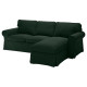 Sofa 3-osobowa, z szezlongiem/Tallmyra ciemnozielony EKTORP 994.305.48