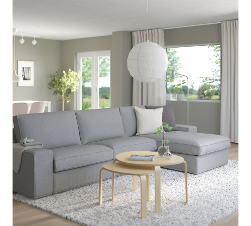 Sofa 4-osobowa z szezlongiem, Tibbleby beżowy/szary KIVIK 994.405.85