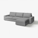Sofa 4-osobowa z szezlongiem, Tibbleby beżowy/szary KIVIK 994.405.85