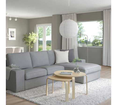 Sofa 3-osobowa z szezlongiem, Tibbleby beżowy/szary KIVIK 994.405.90