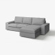 Sofa 3-osobowa z szezlongiem, Tibbleby beżowy/szary KIVIK 994.405.90