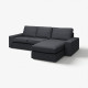 Sofa 3-osobowa z szezlongiem, Tresund antracyt KIVIK 994.828.39