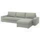 Sofa 4-osobowa z szezlongiem, Gunnared jasnozielony KIVIK 994.847.82