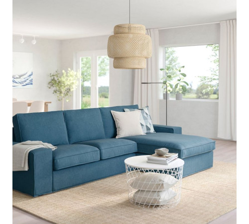 Sofa 3-osobowa z szezlongiem, Tallmyra niebieski KIVIK 994.848.19