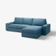 Sofa 3-osobowa z szezlongiem, Tallmyra niebieski KIVIK 994.848.19