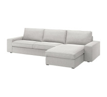 Sofa 4-osobowa z szezlongiem, Tallmyra biały/czarny KIVIK 994.848.24