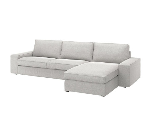 Sofa 4-osobowa z szezlongiem, Tallmyra biały/czarny KIVIK 994.848.24