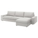 Sofa 4-osobowa z szezlongiem, Tallmyra biały/czarny KIVIK 994.848.24