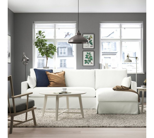 Sofa 3o z szezlongiem, prawy, Hallarp biały HYLTARP 994.958.32