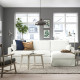 Sofa 3o z szezlongiem, prawy, Hallarp biały HYLTARP 994.958.32