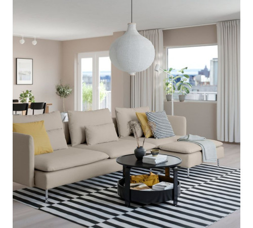Sofa 4-osobowa z szezlongiem, Fridtuna jasnobeżowy SÖDERHAMN 995.022.91