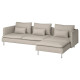 Sofa 4-osobowa z szezlongiem, Fridtuna jasnobeżowy SÖDERHAMN 995.022.91