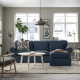 Sofa 3-osobowa z szezlongiem, Kilanda granatowy EKTORP 995.090.37