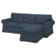 Sofa 3-osobowa z szezlongiem, Kilanda granatowy EKTORP 995.090.37