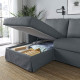 Sofa 3o z szezlongiem, lewy, Gransel szary HYLTARP 995.149.58