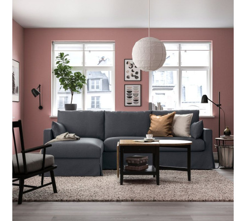 Sofa 3o z szezlongiem, lewy, Gransel szary HYLTARP 995.149.58