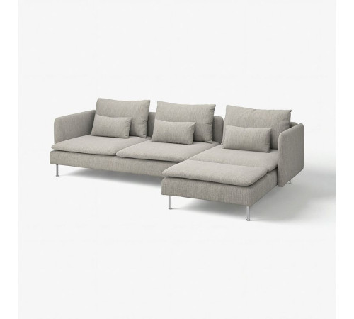 Sofa 4-osobowa, z szezlongiem/Viarp beż/brąz SÖDERHAMN 995.344.28