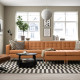 Sofa 4 osobowa z szezlongiem, Grann/Bomstad złoto-brązowy/metal LANDSKRONA 995.542.80