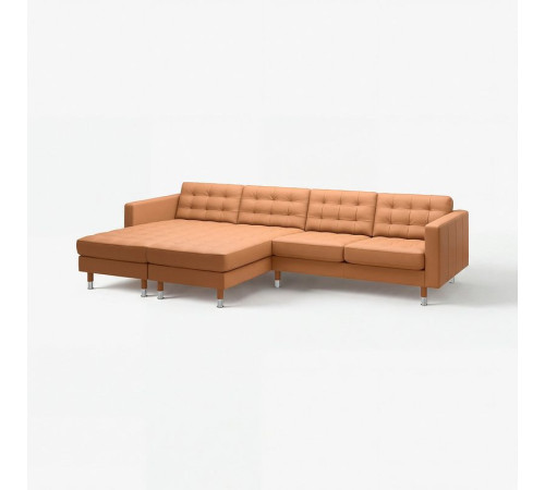 Sofa 4 osobowa z szezlongiem, Grann/Bomstad złoto-brązowy/metal LANDSKRONA 995.542.80