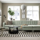 Sofa 4 osobowa z szezlongiem, Gunnared jasnozielony/metal LANDSKRONA 995.543.03
