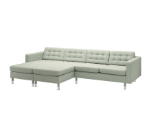 Sofa 4 osobowa z szezlongiem, Gunnared jasnozielony/metal LANDSKRONA 995.543.03