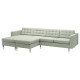 Sofa 4 osobowa z szezlongiem, Gunnared jasnozielony/metal LANDSKRONA 995.543.03