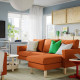 Sofa 3-osobowa z szezlongiem, Tonerud czerwonobrązowy SALTSJÖBADEN 995.792.09