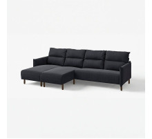 Sofa 4 osobowa z szezlongiem, Saxemara czarnoniebieski MANNARP 996.191.87